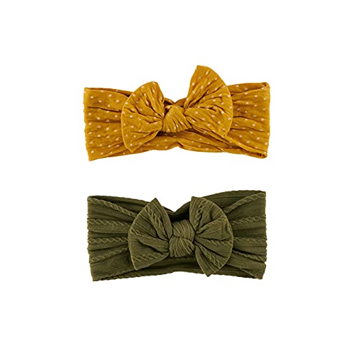 Mud Pie Baby Girls Bow Set, One Size,Yellow And Green