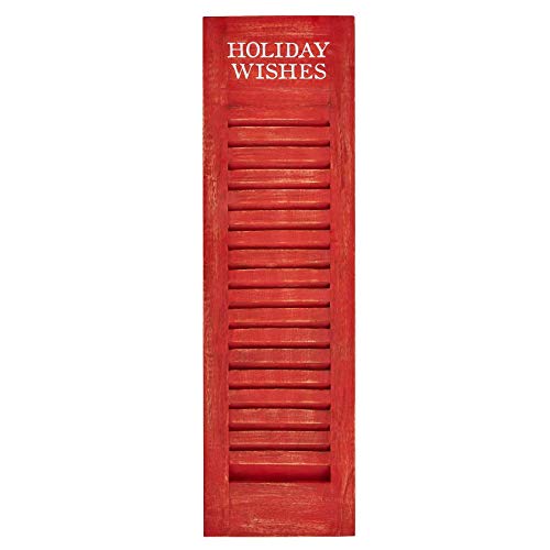 Mud Pie Christmas Card Display Shutter,29" x 8.5",Red