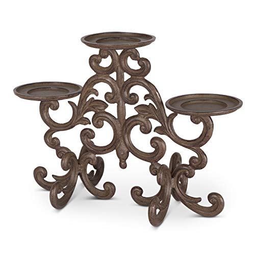 Gerson GG Collection Scrolled Metal Candleholder