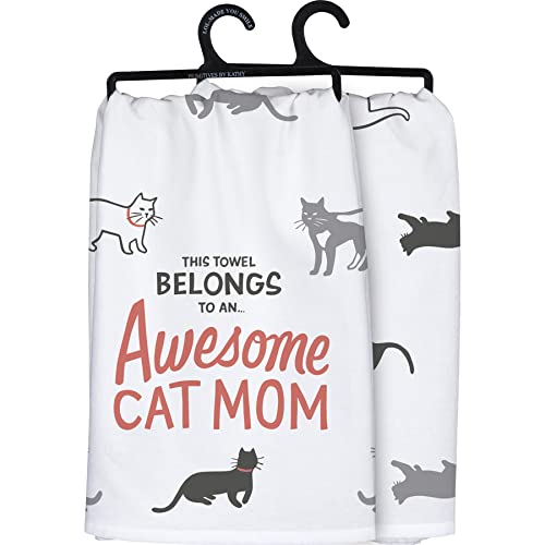 Primitives by Kathy 111086 Kitchen Towel Awesome Cat Mom, 28-inch