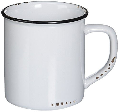 Abbott Collection  Enamel Look Stoneware Mug, White