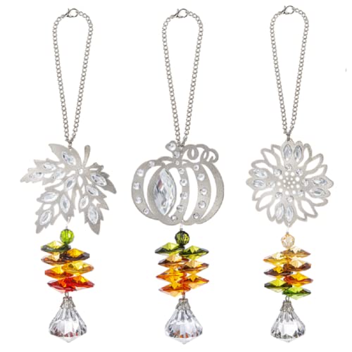 Ganz Autumn Sparkle Pendants, 5.50-inch Length, Acrylic and Iron, Set of 3