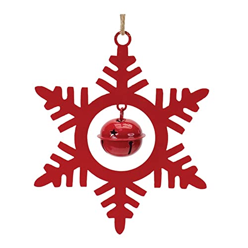 Melrose 86622 Snowflake Ornament with Bell, 6.5-inch Height, Iron