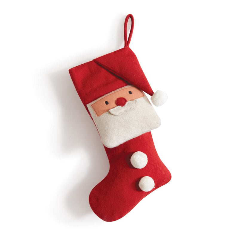 CTW Home Collection Felt Santa Claus Christmas Stocking, 13-inch Height, Holiday Season Decoration