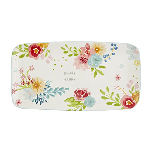 Mud Pie Floral Serving Platter, 12-inch