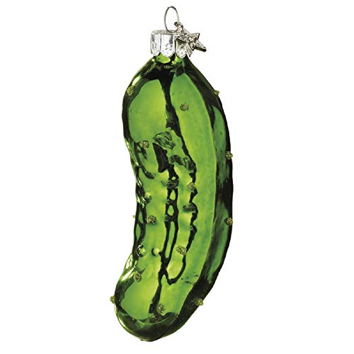 Ganz Christmas Holiday Traditional Glass Pickle Ornament - 4" x 1.5"