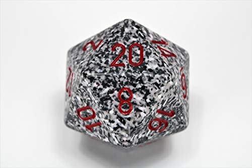 Chessex 34mm Single Speckled Granite D20 Die, 20 Sides, Polyhedral Die, Table Game Accessories, Role Play, Dungeons and Dragons(D&D)