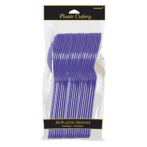 Amscan Plastic Spoon, 20 pieces, Purple