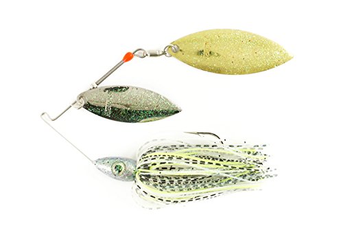 Nichols Lures Pulsator Metal Flake Double Willow Spinnerbait, Bombshell Bass, 3/4-Ounce