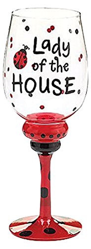 burton + BURTON Burton and Burton SS-BNB-9720221 Lady Of The House Wine Glass Decor, 9 1/2&Quoth with 2 3/4&quot Opening, Multicolor