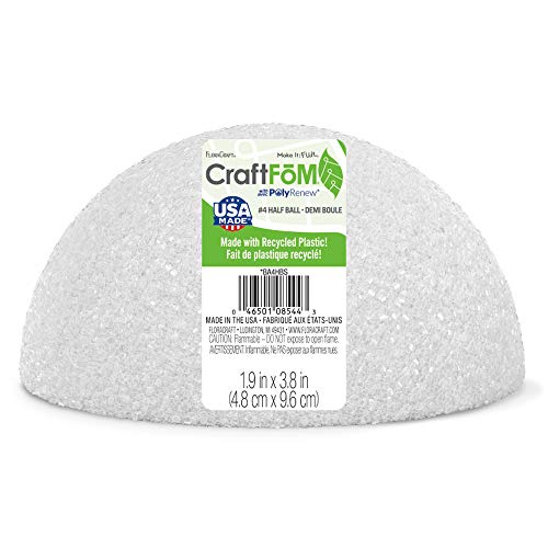 FloraCraft CraftFM Half Ball 1.9 Inch x 3.8 Inch White