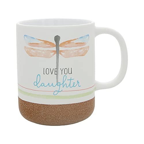 Pavilion Gift Company - Love You Daughter - 16-ounce Stoneware Mug with Sandy Glazed Bottom, Dragonfly, Large Handle Coffee Cup, Birthday Gifts for Daughter, Gift Ideas For Daughter, 1 Count