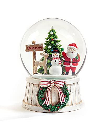 Giftcraft 666204 Christmas Snowglobe with Santa and Snowman, 5.51-inch Height