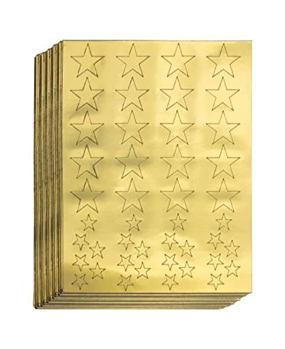 Hygloss Products, Inc 20 Sheets, 880 Gold Foil Star Stickers