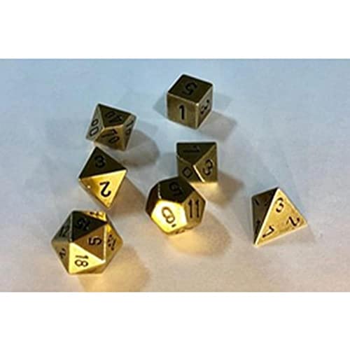 Chessex 27023 Metal Polyhedral Old Brass 7-Die Set