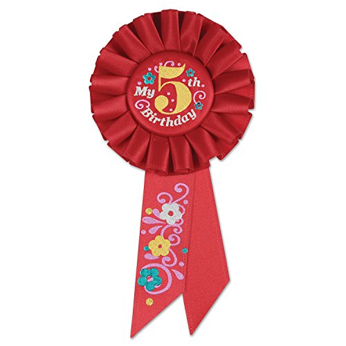 Beistle My 5th Birthday Rosette, 3-1/4-Inch by 6-1/2-Inch