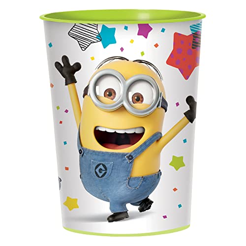 amscan Despicable Me White and Yellow Plastic Party Favor Cup 16 Oz.