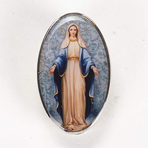 Roman Our Lady of Grace Visor Clip, 2-inch Height