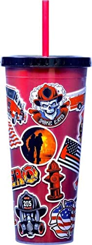 Spoontiques Fire Sticker Art Foil Cup, Gift for Kids and Adults, Holds Hot and Cold Beverages