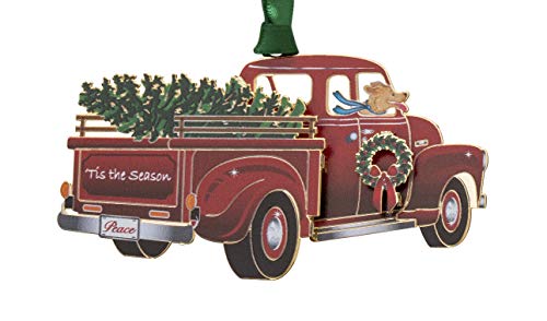 Beacon Design Tis The Season Red Pickup Truck Ornament