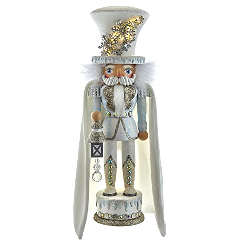 Kurt Adler Hollywood Nutcrackers Hollywood White Snowflake Soldier Battery-Operated LED Nutcracker, 18-Inch