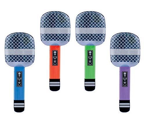 Amscan Inflatable Party Microphones, 10.5", 4 pcs