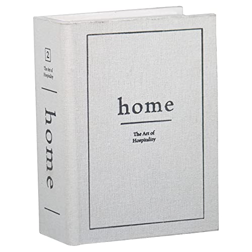 Foreside Home & Garden White Faux Book 8x6 Lidded Decorative Wood Storage Box