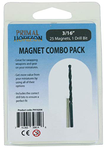 Primal Horizon 3/16" X 1/16" Magnets + Drill Bits Combo Pack