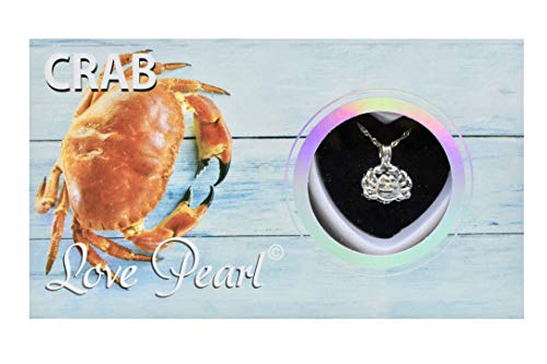 Puka Creations Crab Lovers Love Wish Pearl Kit Chain Necklace Kit Pendant Cultured Pearl in Kit Set with Stainless Steel Chain 16"