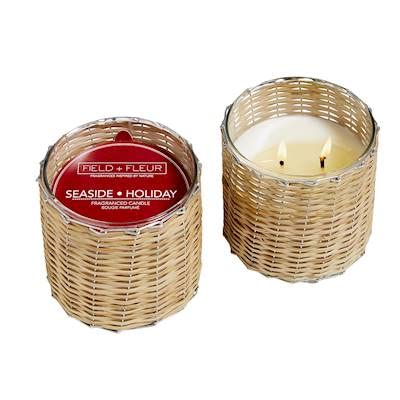 Hillhouse Naturals FIELD FLEUR Seaside Holiday 2-Wick Handwoven 12 oz Scented Jar Candle