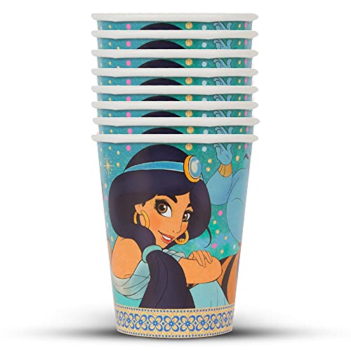 Unique Industries Unique Disney Aladdin Disposable Paper Cups-8 Pcs, 9 oz, Multicolor