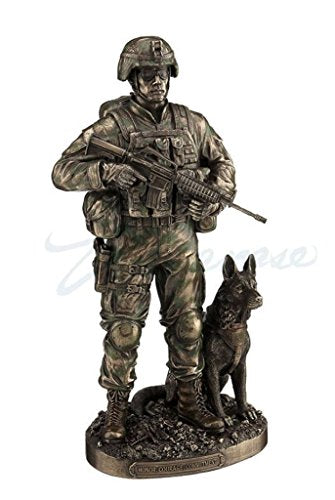 Unicorn Studio US Army Soldier And Dog Statue Honor, Courage, Commitment Figurine