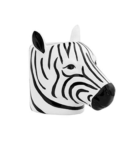 Napco 16958 Zebra Head Planter, 4-inch Height, Ceramic