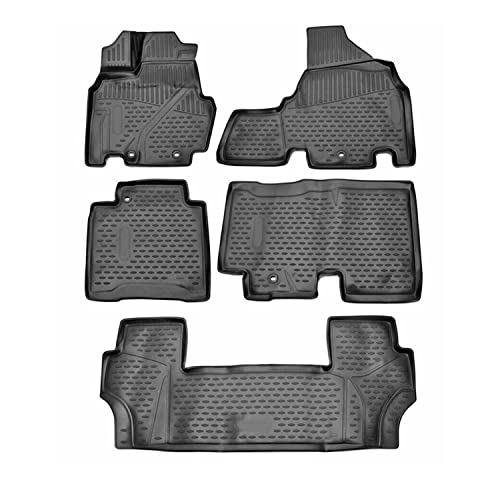 OMAC USA Floor Mats Fits Honda Odyssey 2011-2017 Black/Front & 3rd Row Seat 3D Liner Set/All Weather Custom Fit Heavy Duty/Car SUV Automotive Accessories
