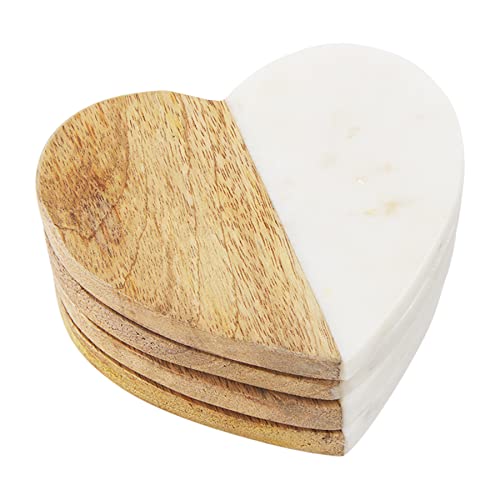 Mud Pie Heart Coaster Set, 4.75-inch