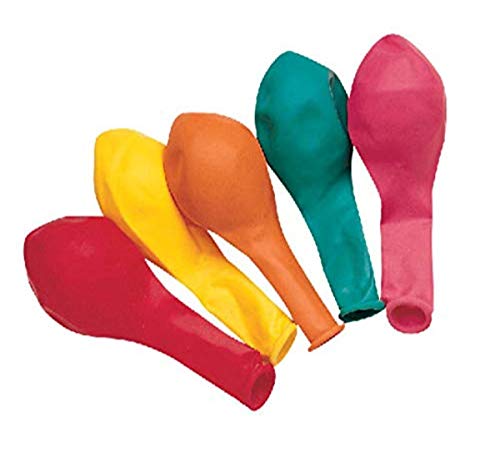 Hygloss Products 1006395 Rubber Round Balloon, 4" Size, Assorted Color