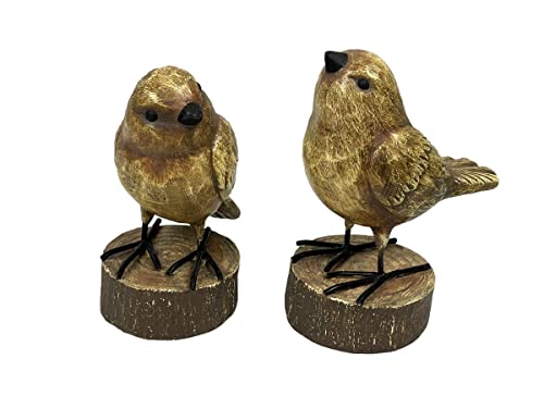 Great Finds DH024-B1 Soul Garden Collection Birds on Stump, Set of 2