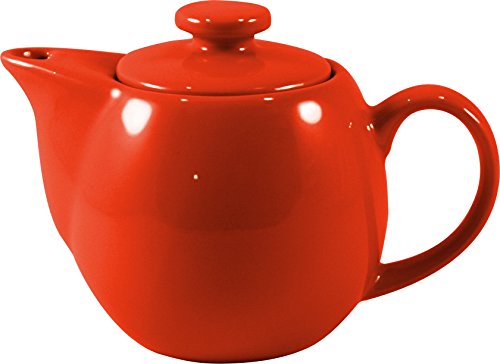 OmniWare One-Two Teaz Caf√© Simply Red Stoneware 14 Ounce Teapot with Infuser