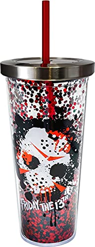 Spoontiques - Friday the 13th - Acrylic Tumbler - Glitter Cup with Straw - 20 oz