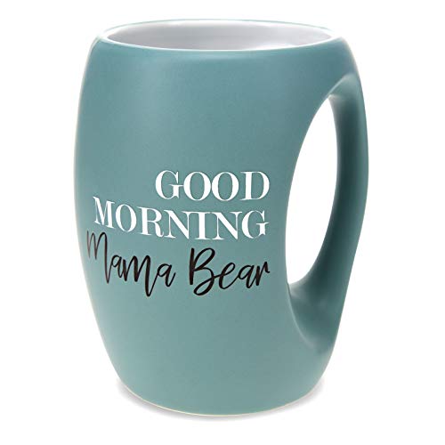 Pavilion Gift Company 10531 Good Morning Mama Bear-16 Oz Stoneware Huggable Coffee Cup Mug, 16oz, Blue