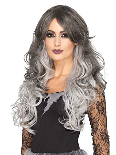 Smiffys - 45040 - Deluxe Gothic Bride Wig - Grey - One Size
