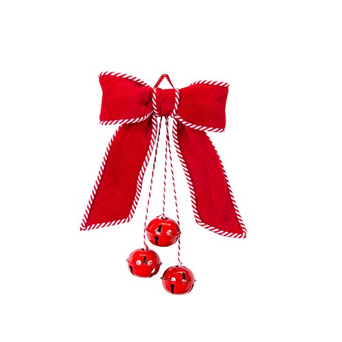 Melrose 80317 Bow with Pom Pom Package Tie, Red, 12-inch High