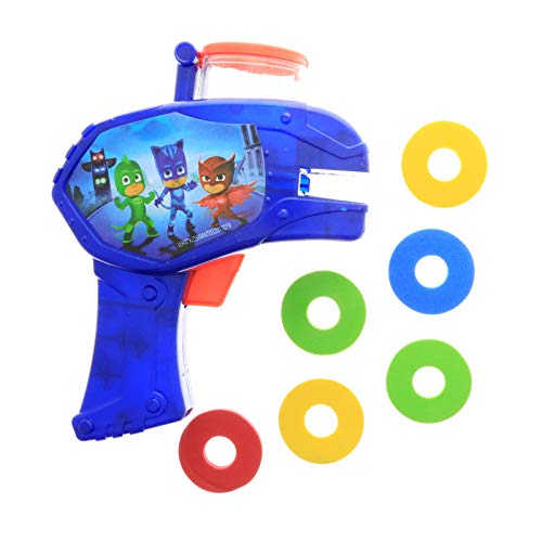 UPD PJ Masks PJMASKS Foam Disc Launcher, Blue, Red, Yellow, Green, Medium
