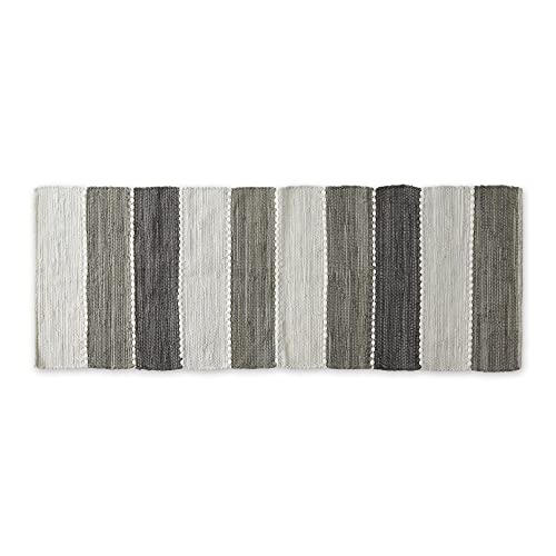 DII Design Chindi Rug Collection, Reversible, Recycled Yarn, Hand-Dyed, 2 Ft 3in x 6 Ft, Gray