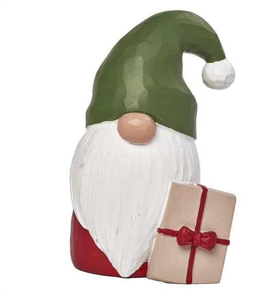 Blossom Bucket Santa Gnome with Green Hat
