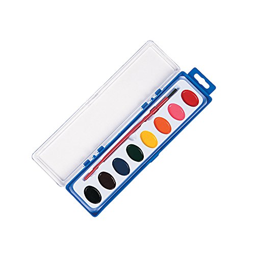 Fun Express Watercolor Paint Trays - 12 Pieces - Educational and Learning Activities for Kids