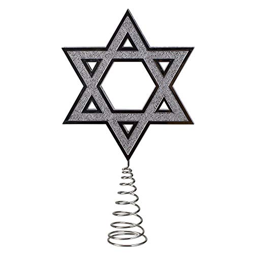 Kurt Adler 9.5" Silver Star of David Hanukkah Holiday Tree Topper