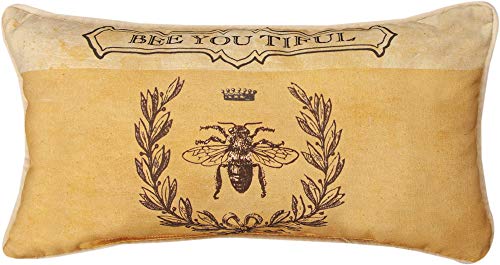 Manual Woodworkers SHFBES Bee Sweet Tac Throw Pillow, 17 x 9 inch, Brown