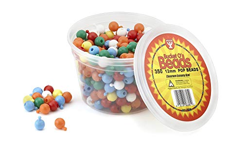 Hygloss Products Bucket O'Beads Class Economy 350 pop beads, 12 mm, Pcs, Multi