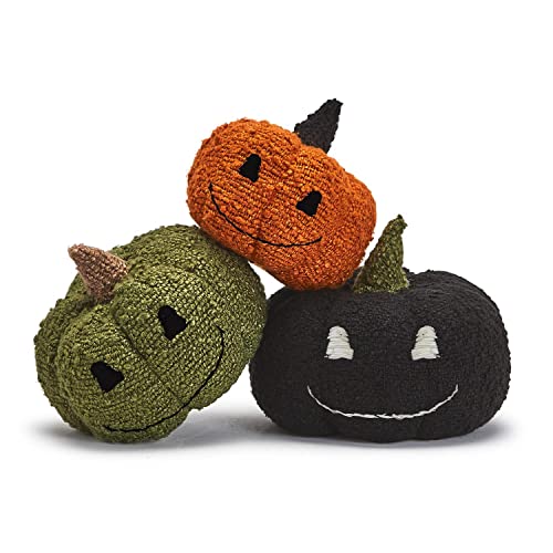 Two's Company Boo-Tiful Set of 3 Hand-Crafted Jack-O-Lantern Pumpkins in 3 Colors/Sizes